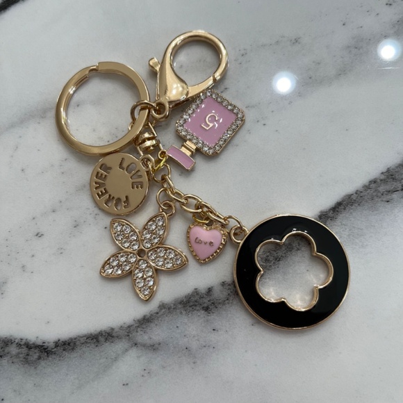 Fashion Inspired Charm Keychain/Bagchai - Pink, Black and Gold - Never been used - Picture 2 of 5